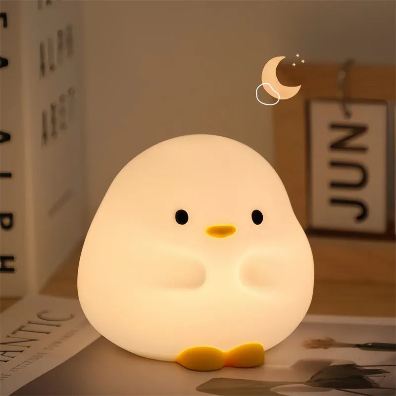 Cute Duck LED Night Lamp — silicone touch sensor night light